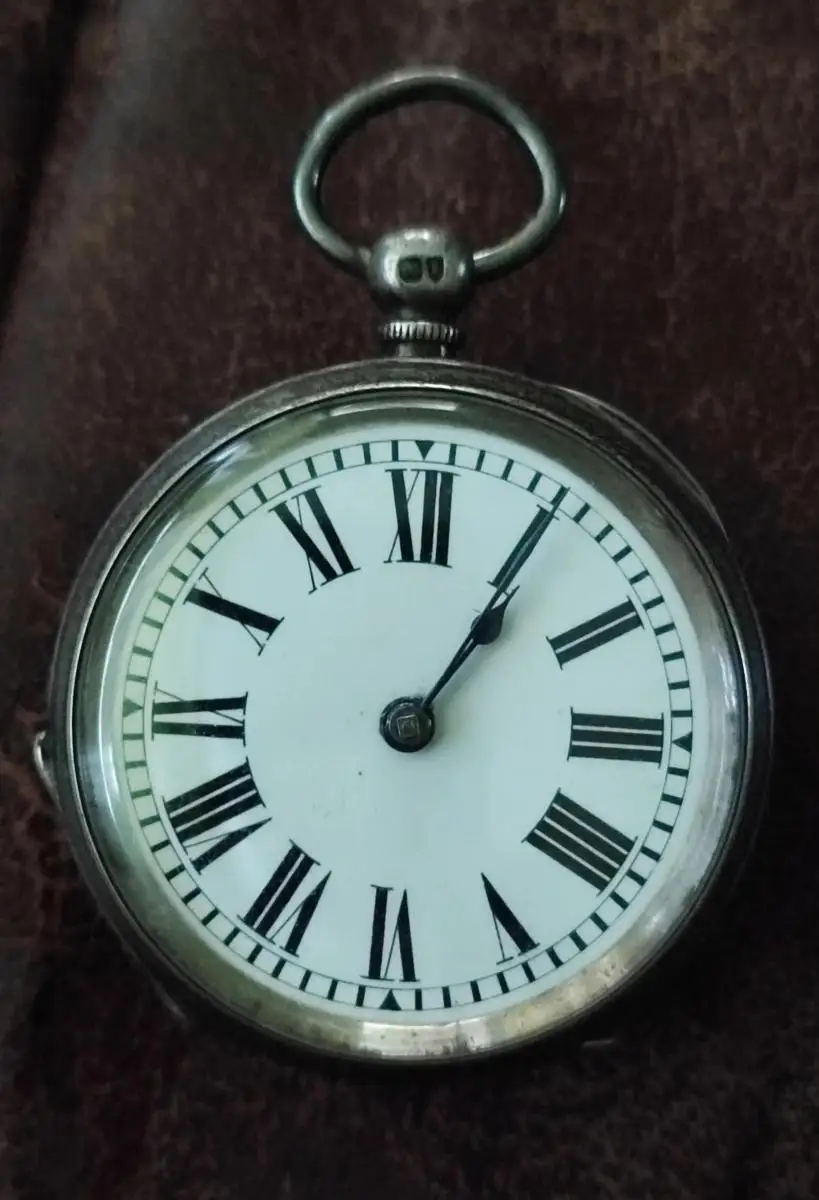 Antike Taschenuhr, Waltham voll Silber von 1884 0