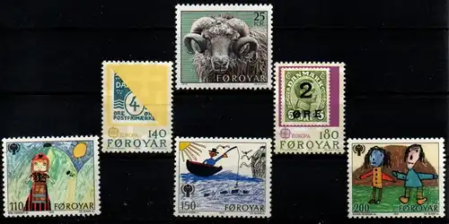 Färöer Jahrgang 1979 komplett, postfrisch, MiNr 42-47 