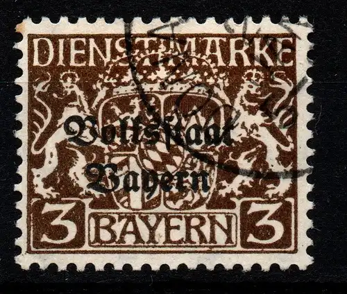 Bayern Dienstmarke D30 mit Plattenfehler #2 
