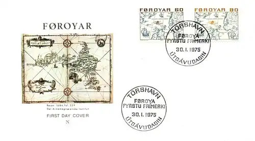 Dänemark Färöer 1975 Nr 10 12 Ersttagssonderstempel DFFDC1012