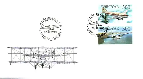 Dänemark Färöer 1985 Nr 125 126 Ersttagssonderstempel DFFDC125126