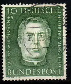 Bundesrep. Deutschland 1954 Nr 201 Eckstempel/Wellenstempel B201o1