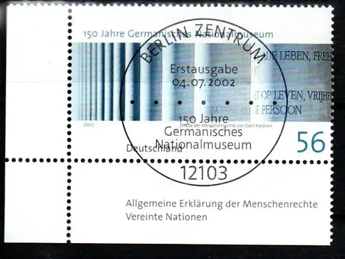 Bundesrep. Deutschland 2002 Nr 2269 Ersttagssonderstempel B2269o