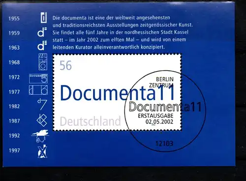 Bundesrep. Deutschland 2002 Nr 2257 Ersttagssonderstempel B2257o