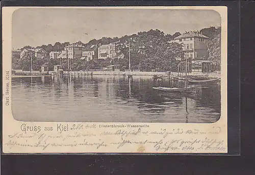 AK Gruss aus Kiel Düsternbrook Wasserseite 1901
