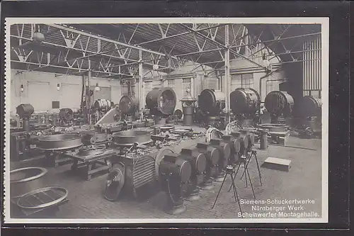 Siemens Schuckertwerke Nürnberg Scheinwerfer Montagehalle 1930