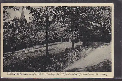 AK Im Park der Richtfrauenschule Haus Steinberg Hannover-Braunschweig 1937