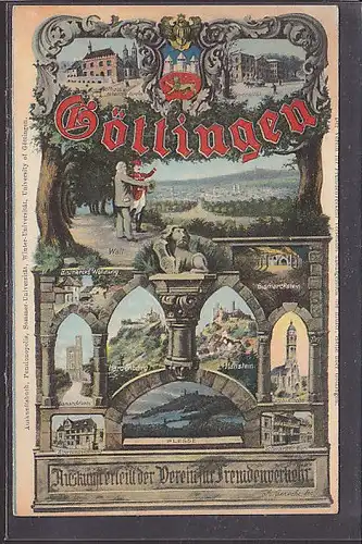 AK Göttingen Auskunft erteilt der Verein für Fremdenverkehr 11.Ansichten 1910