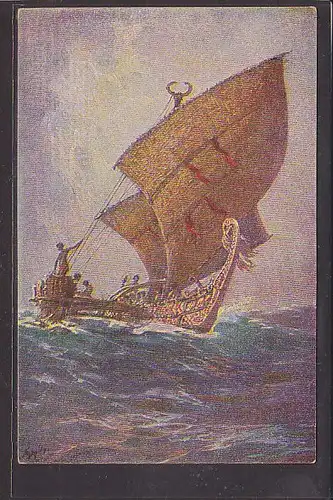 AK Kolonialkriegerdank Das letzte Boot v.d. Insel Ugomes Südsee 1920