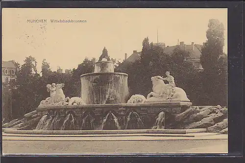 AK München Wittelsbachbrunnen 1914