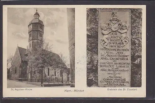 AK Hann. Münden St. Aegidien Kirche - Grabstein des Dr. Eisenbart 1930