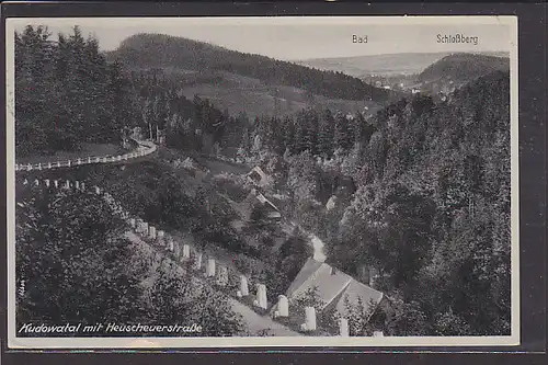 AK Kudowatal mit Heuscheuerstraße 1942