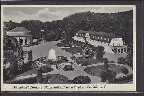 AK Herzbad Kudowa Kurplatz mit anschließenden Kurpark 1937