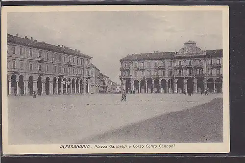 AK Alessandria Piazza Garibaldi e Corso Cento Cannoni 1930
