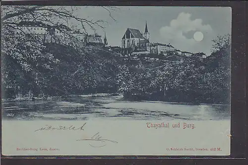 Mondschein AK Thayathal und Burg 1910