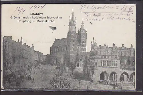 AK Krakow Hauptring u. Marienkirche 1914