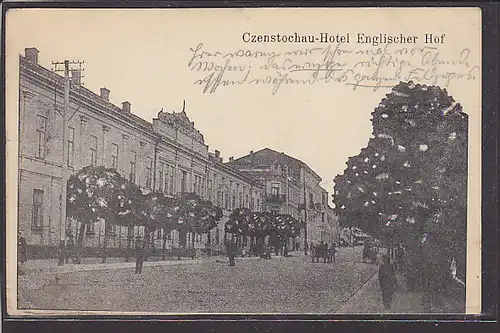 AK Czenstochau - Hotel Englischer Hof 1914