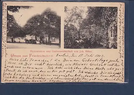 AK Gruss aus Friedrichsdorf 2.Ansichten Restauration 1903