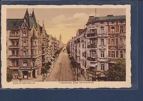 AK Berlin Neukölln Fuldastraße, Ecke Berlinerstraße 1943