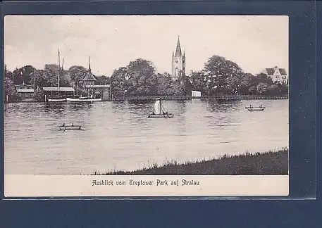 AK Ausblick vom Treptower Park auf Stralau 1908