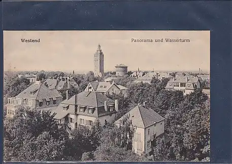 AK Westend Panorama und Wasserturm 1920