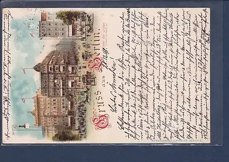 AK Litho Gruss aus Berlin Unter den Linden Friedrich Str. Ecke 1898