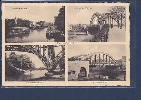 AK Berlin Spandau 4.Ansichten Schulenburg Brücke 1938
