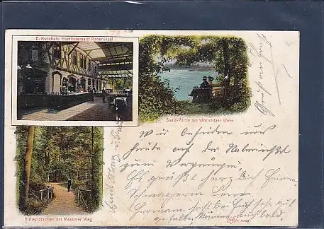 AK Litho E.Kurzhals Etablissement Rabeninsel 3.Ansichten 1906