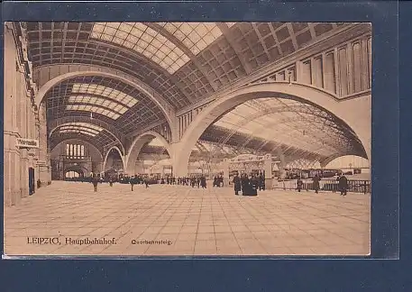 AK Leipzig Hauptbahnhof Querbahnsteig 1920