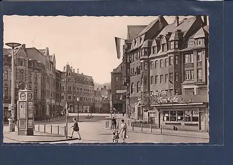 AK Aue / Sa. Stalinplatz und Schneeberger Straße 1960