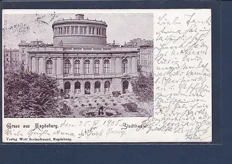 AK Gruss aus Magdeburg Stadttheater 1905