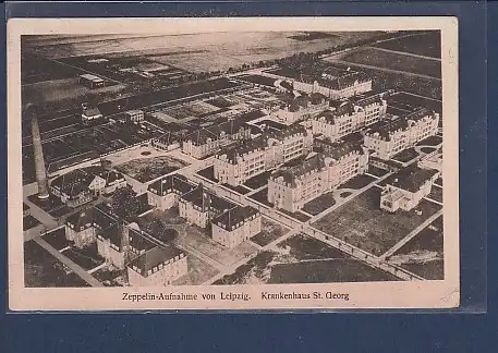 AK Zeppelin Aufnahme von Leipzig Krankenhaus St. Georg 1920
