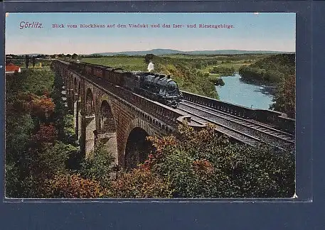 AK Görlitz Blick vom Blockhaus auf den Viadukt 1918