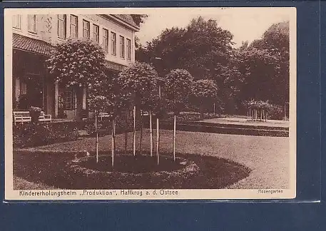 AK Kindererholungsheim Produktion Haffkrug a.d. Ostsee Rosengarten 1929