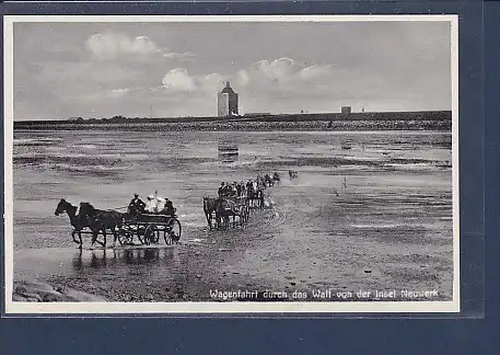 AK Wagenfahrt durch das Watt von der Insel Neuwerk 1940