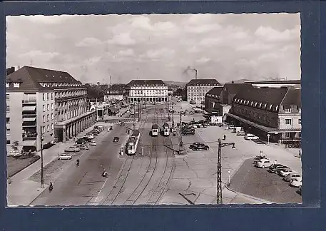 AK Karlsruhe i.B. Bahnhofplatz 1959