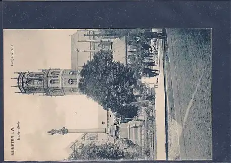 AK Münster i.W Mariensäule - Ludgerikirche 1910