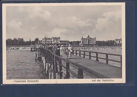 AK Ostseebad Zinnowitz Auf der Seebrücke 1932