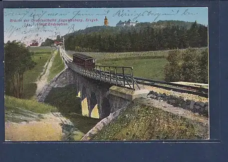 AK Brücke der Drahtseilbahn Augustusburg mit Endstation 1926