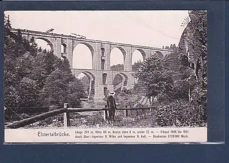 AK Elstertalbrücke Länge 278m Höhe 68m 1920 