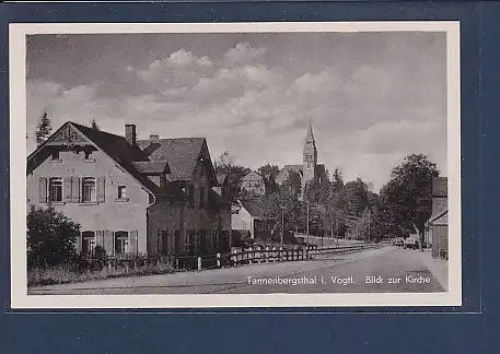 AK Tannenbergsthal i. Vogtl. Blick zur Kirche 1956