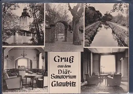 AK Gruß aus dem Diät Sanatorium Glaubitz 5.Ansichten 1966