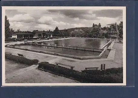 AK Luftkurort Friedrichroda Schwimmbad 1950