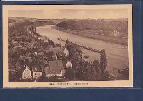 AK Pirna Blick auf Posta und das Elbtal 1920