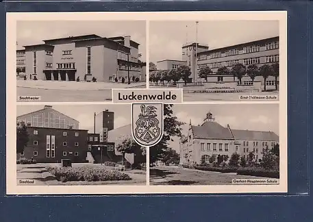 AK Luckenwalde 4.Ansichten Ernst Thälmann Schule 1960