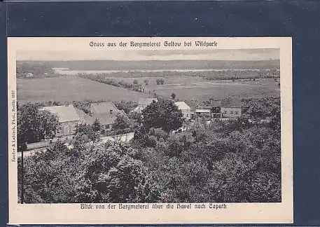 AK Gruss aus der Bergmeierei Geltow bei Wildpark Blick von der Bergmeierei über die Havel nach Caputh 1907