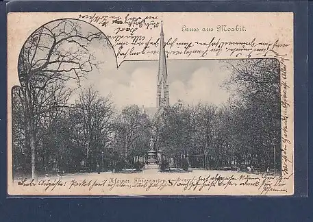 AK Gruss aus Moabit  Kleiner Thiergarten 1900