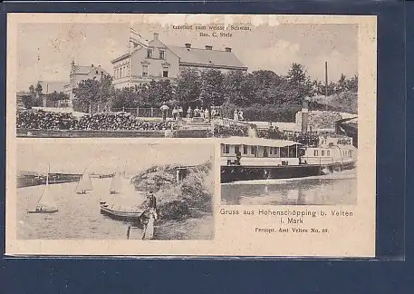 AK Gruss aus Hohenschöpping b. Velten Gasthof zum weissen Schwan 1907