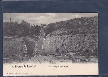 AK Kalkberge Rüdersdorf Tiefbau Anlage u. Förderbahn 1920