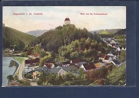 AK Ziegenrück i.ob. Saaletal Blick von der Pohlmannsbank 1909